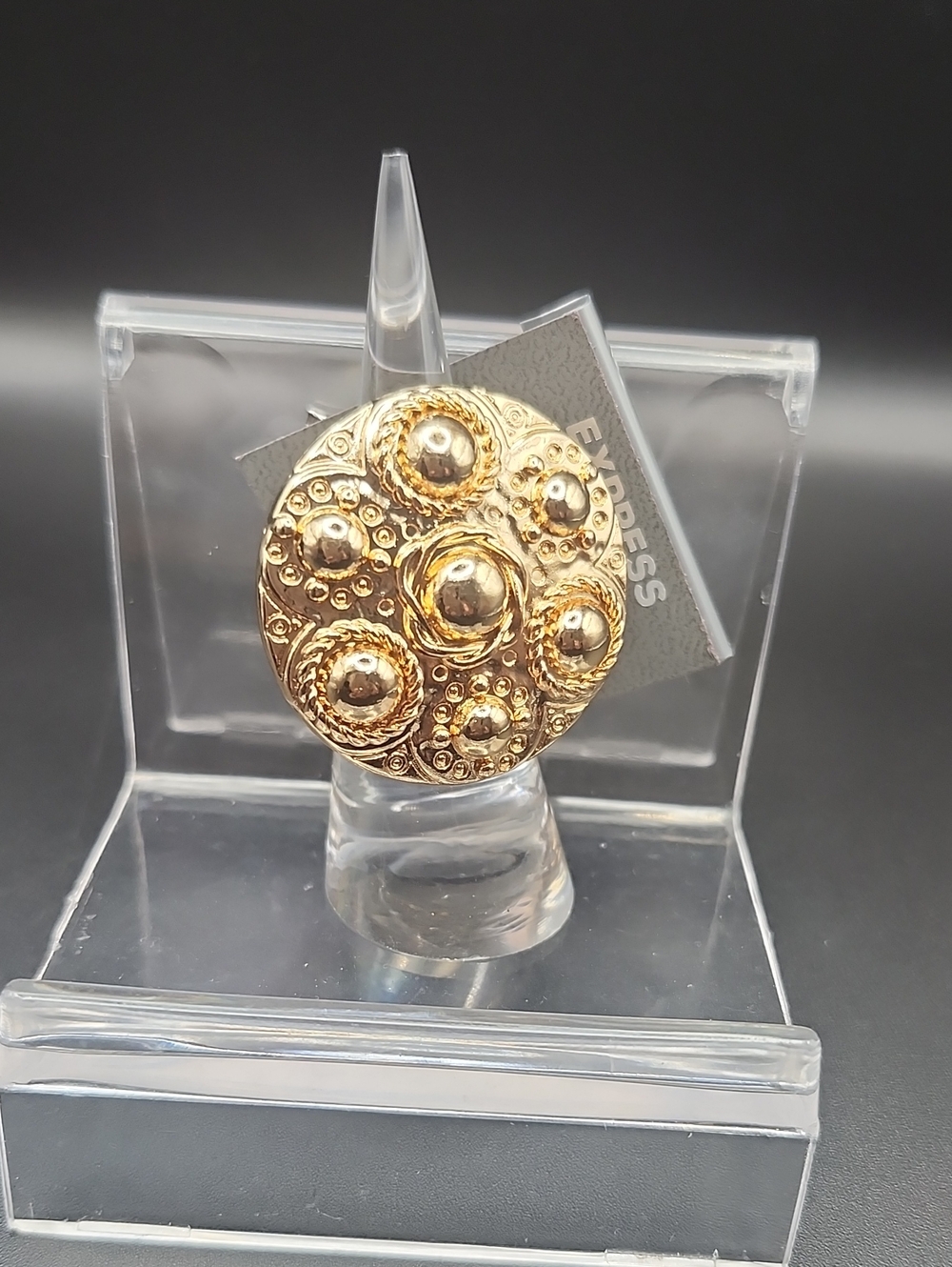 Express Gold-Tone Ornate Dome Statement Ring